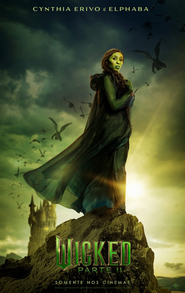 Cynthia Erivo como Elphaba na segunda parte de Wicked